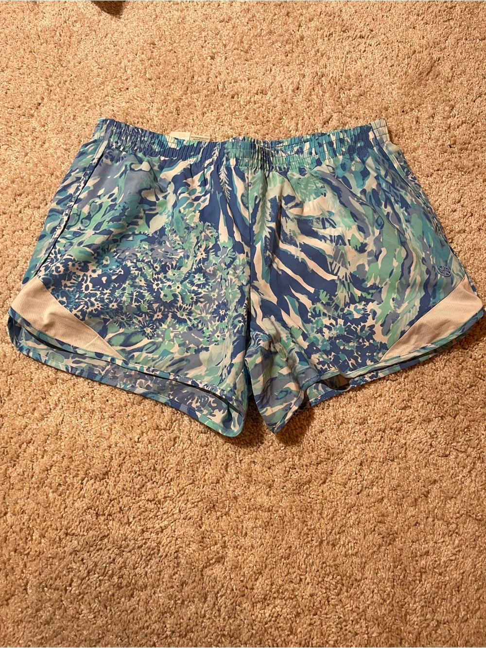 Lilly Pulitzer Blue Multi-Print Athletic Shorts